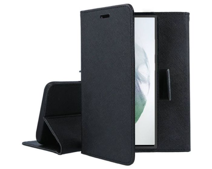 Tel1 Fancy Diary Case Θήκη Πορτοφόλι με δυνατότητα Stand Black (Samsung Galaxy S23 Ultra)