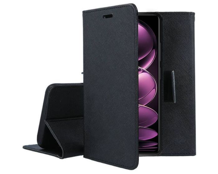 Tel1 Fancy Diary Case Θήκη Πορτοφόλι με δυνατότητα Stand Black (Xiaomi Redmi Note 12 5G / Poco X5 5G)