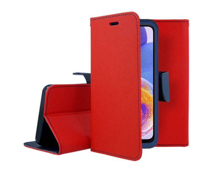 Tel1 Fancy Diary Case Θήκη Πορτοφόλι με δυνατότητα Stand Red / Navy (Samsung Galaxy A23 4G / 5G)