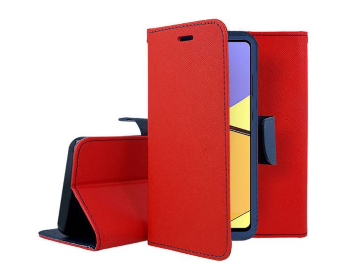 Tel1 Fancy Diary Case Θήκη Πορτοφόλι με δυνατότητα Stand Red / Navy (Samsung Galaxy A57 5G) - MT82943