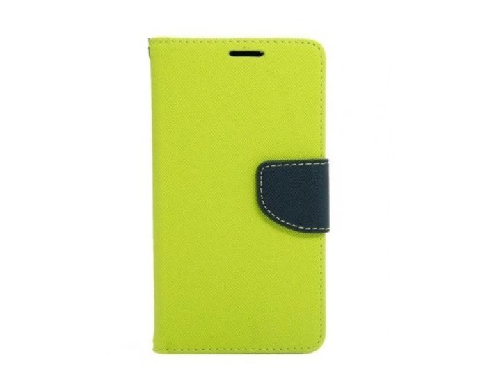 Tel1 Fancy Diary Θήκη Πορτοφόλι με δυνατότητα Stand Lime / Navy (Huawei Ascend Y635)