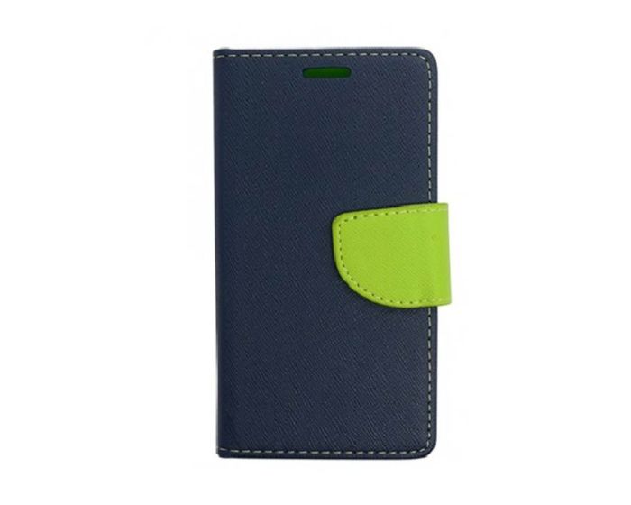 Tel1 Fancy Diary Case Θήκη Πορτοφόλι με δυνατότητα Stand Navy / Lime (Huawei Y3 II)
