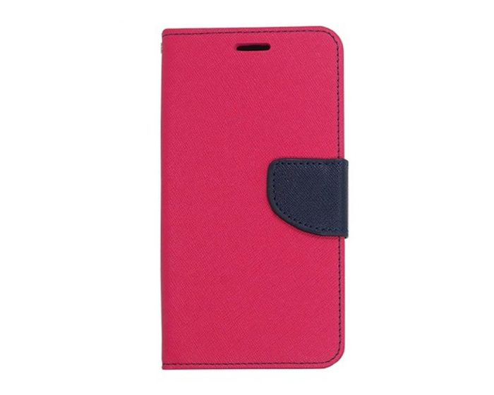 Tel1 Fancy Diary Θήκη Πορτοφόλι με δυνατότητα Stand Pink / Navy (Huawei Ascend Y635)
