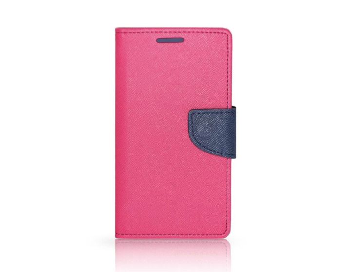 Tel1 Fancy Diary Case Θήκη Πορτοφόλι με δυνατότητα Stand Pink / Navy (Samsung  Galaxy J1 II 2016)