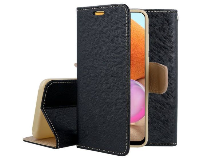 Tel1 Fancy Diary Case Θήκη Πορτοφόλι με δυνατότητα Stand Black / Gold (Samsung Galaxy A32 4G)