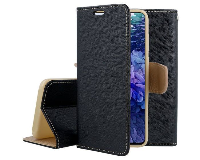 Tel1 Fancy Diary Case Θήκη Πορτοφόλι με δυνατότητα Stand Black / Gold (Samsung Galaxy S20 FE)