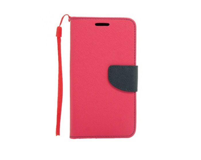 Tel1 Fancy Diary Case Θήκη Πορτοφόλι με δυνατότητα Stand Pink / Navy (LG Joy)