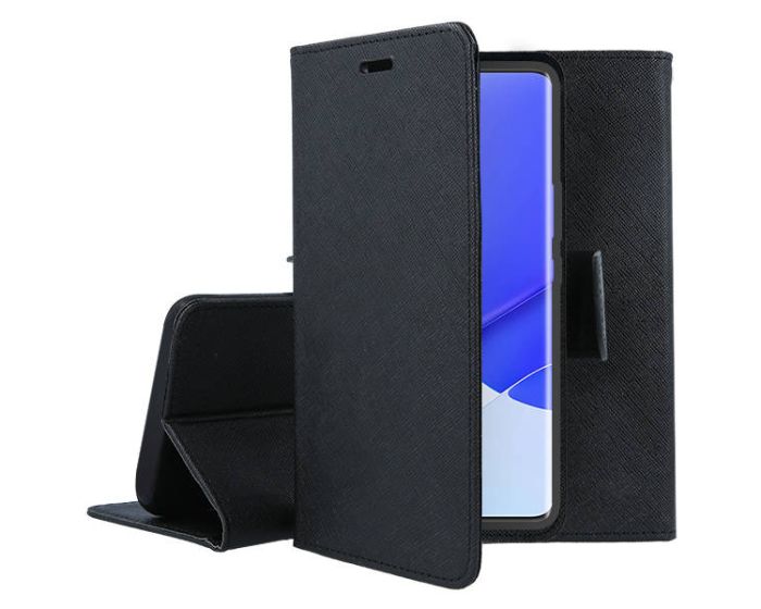 Tel1 Fancy Diary Case Θήκη Πορτοφόλι με δυνατότητα Stand Black (Huawei Nova Y70)