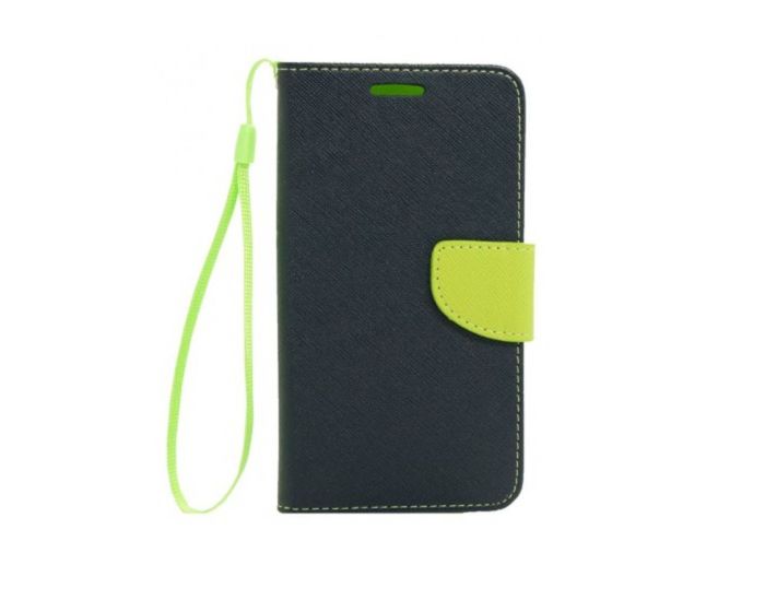 Tel1 Fancy Diary Case Θήκη Πορτοφόλι με δυνατότητα Stand Navy / Lime (Sony Xperia E4g)