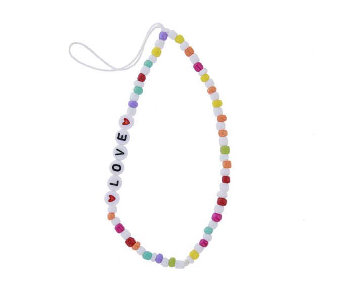 Universal Smartphone Lanyard Strap Λουράκι Κινητού - Multicolor 3 Love and Beads