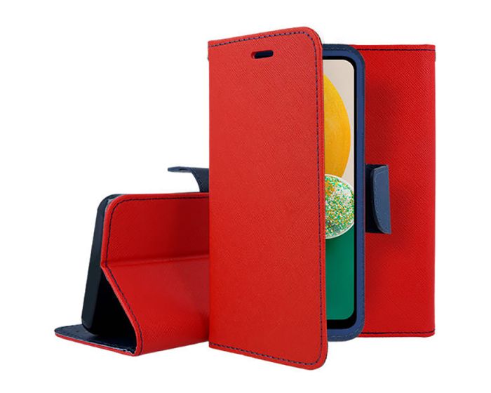 Tel1 Fancy Diary Case Θήκη Πορτοφόλι με δυνατότητα Stand Red / Navy (Samsung Galaxy A13 4G)