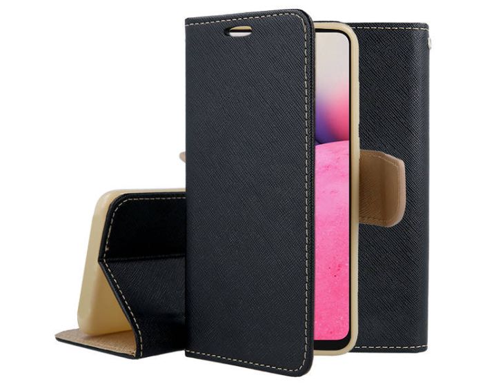 Tel1 Fancy Diary Case Θήκη Πορτοφόλι με δυνατότητα Stand Black / Gold (Samsung Galaxy A33 5G)
