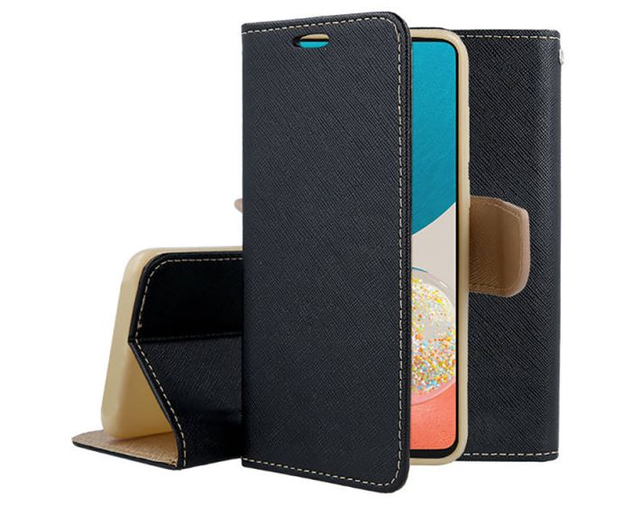 Tel1 Fancy Diary Case Θήκη Πορτοφόλι με δυνατότητα Stand Black / Gold (Samsung Galaxy A53 5G)