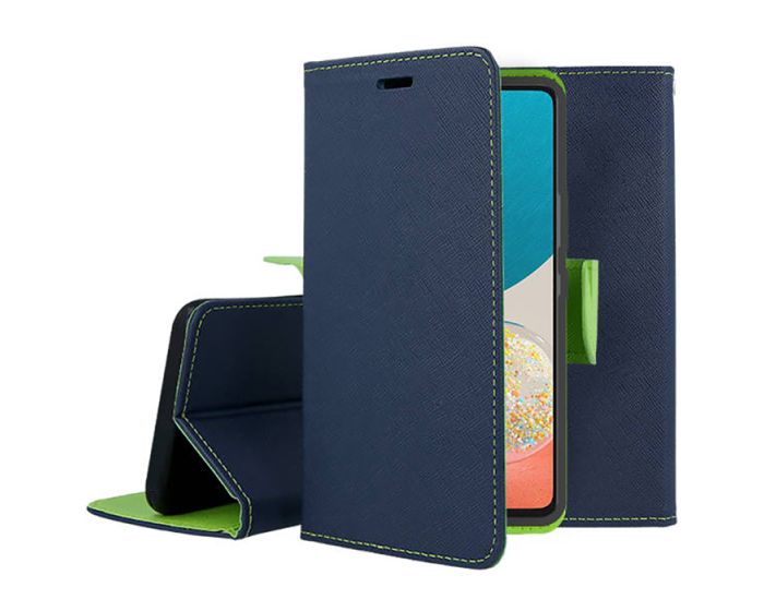 Tel1 Fancy Diary Case Θήκη Πορτοφόλι με δυνατότητα Stand Navy / Lime (Samsung Galaxy A53 5G)
