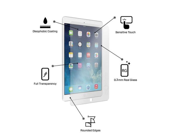 Αντιχαρακτικό Γυαλί Tempered Glass Screen Prοtector (iPad Air / Air 2)
