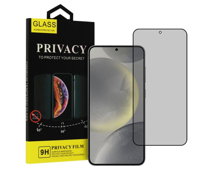 Privacy 3D Full Glue Full Face Αντιχαρακτικό Γυαλί Tempered Glass Black Frame (Samsung Galaxy S24)