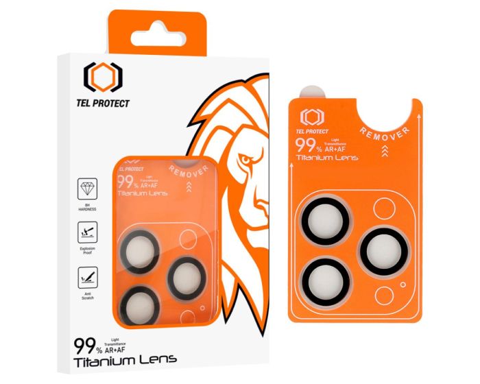 Tel Protect Titanium Camera Lens 99% AR Tempered Glass Prοtector Transparent (iPhone 17 Pro / 17 Pro Max) - MT84514