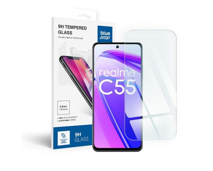 Blue Star Αντιχαρακτικό Γυάλινο Προστατευτικό 9Η Tempered Glass Screen Prοtector (Realme Narzo N55 / C55)
