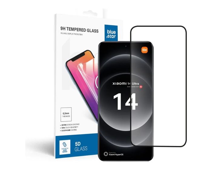 Blue Star 3D Full Glue Full Face Black Αντιχαρακτικό Γυαλί 9H Tempered Glass (Xiaomi 14 Ultra)