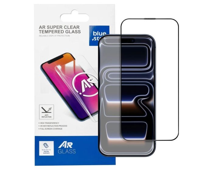 Blue Star Anti-Reflective Full Glue Full Face Black Αντιχαρακτικό Γυαλί 9H Tempered Glass (iPhone 15 / 16) - MT83751