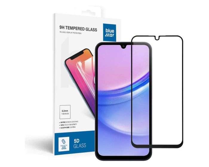 Blue Star Full Glue Full Face Case Friendly Black Αντιχαρακτικό Γυαλί 9H Tempered Glass (Samsung Galaxy A15 4G / 5G) - MT83518