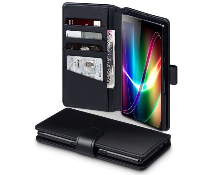 Terrapin Δερμάτινη Θήκη Πορτοφόλι Wallet Case (117-005-666) Μαύρο (Sony Xperia 10 Plus)