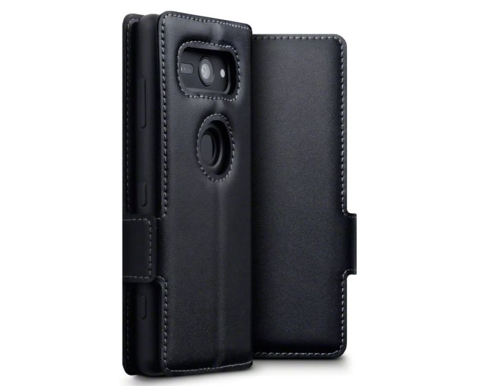 Terrapin Low Profile Δερμάτινη Θήκη - Πορτοφόλι Wallet Case (117-005-624) Μαύρο (Sony Xperia XZ2 Compact)
