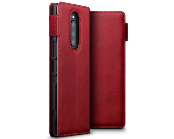 Terrapin Low Profile Δερμάτινη Θήκη - Πορτοφόλι Wallet Case (117-005-659) Κόκκινο (Sony Xperia 1)