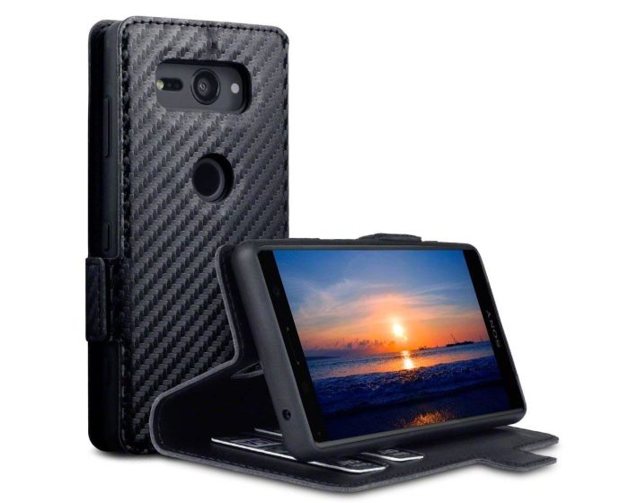 Terrapin Low Profile Θήκη Πορτοφόλι Wallet Case (117-005-632) Carbon Fibre Black (Sony Xperia XZ2 Compact)