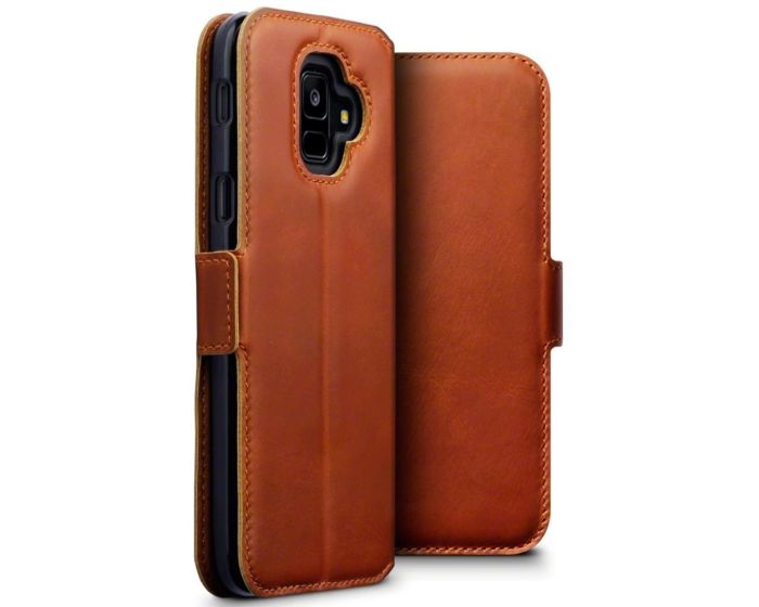 Terrapin Low Profile Δερμάτινη Θήκη - Πορτοφόλι Wallet Case (117-002a-056) Cognac (Samsung Galaxy A6 2018)