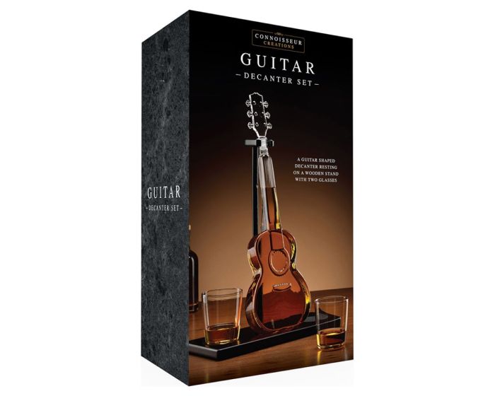 Connoisseur Creations – Guitar Decanter Set — Καράφα σε Σχήμα Κιθάρας & Ποτήρια – Το Σετ για τον Λάτρη της Μουσικής