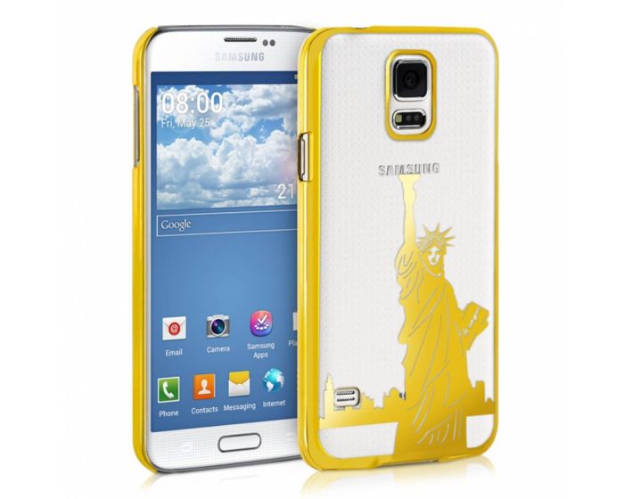 Ultra Thin Crystal Glitter Statue of Liberty Case (21621.04) Πλαστική Θήκη Gold (Samsung Galaxy S5 / S5 Neo)