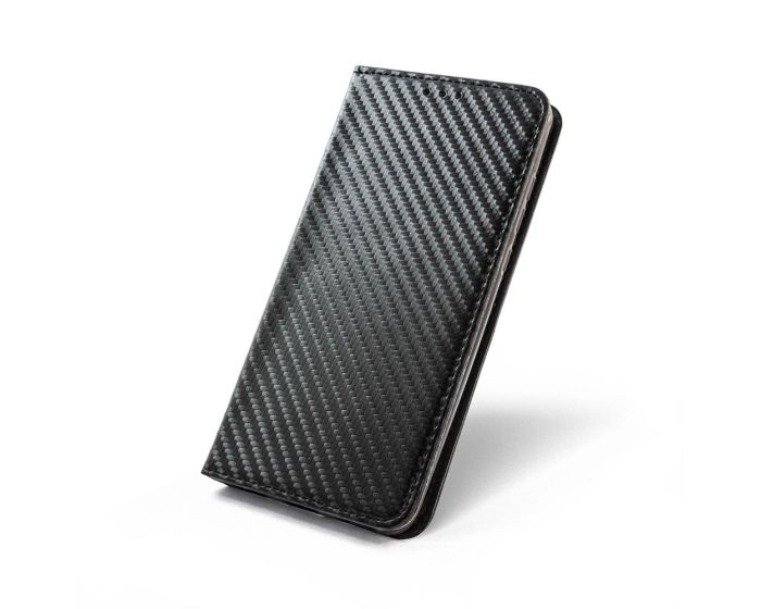 Smart Carbon Book Case με Δυνατότητα Stand - Θήκη Πορτοφόλι Μαύρη (Sony Xperia XZ / XZs)