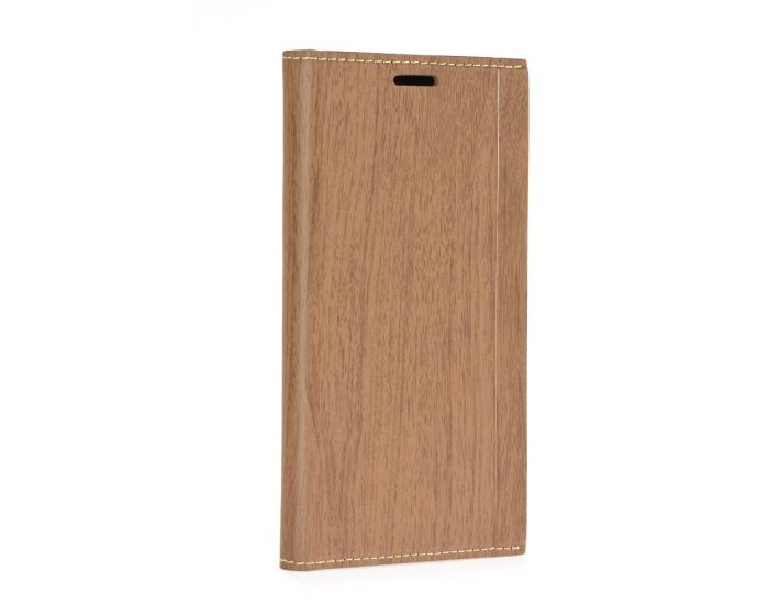 Forcell Wallet Case με δυνατότητα Stand Brown Wooden Pattern (Xiaomi Redmi 4A)