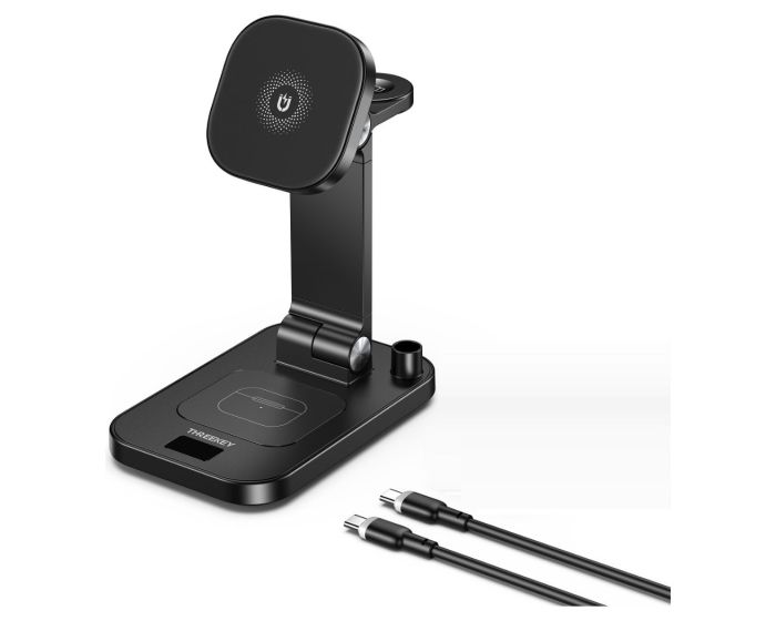 THREEKEY TK-23 4in1 15W Wireless Charger Ασύρματος Φορτιστής (Apple Watch Series) Black