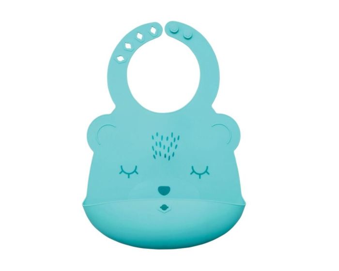 Tiny Twinkle Silicone Roll-up Bib Σαλιάρα Σιλικόνης με Τσέπη 4+ Μηνών - Mint Bear