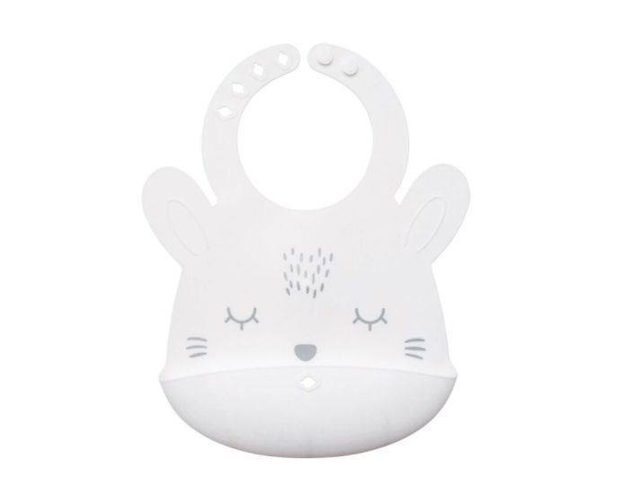 Tiny Twinkle Silicone Roll-up Bib Σαλιάρα Σιλικόνης με Τσέπη 4+ Μηνών - White Bunny