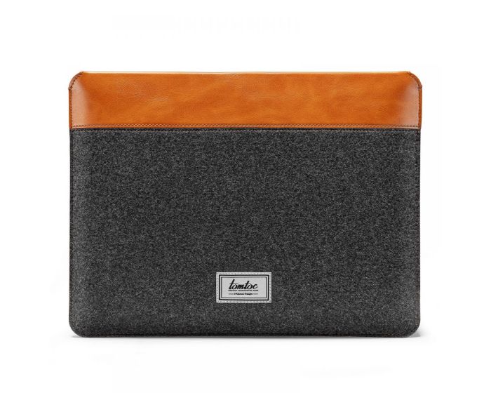 Tomtoc Felt & PU Leather Sleeve Θήκη Τσάντα για MacBook / Laptop 16'' - Grey