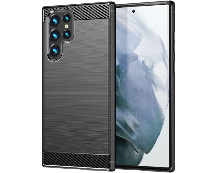 TPU Carbon Rugged Armor Case Ανθεκτική Θήκη Black (Samsung Galaxy S22 Ultra 5G)