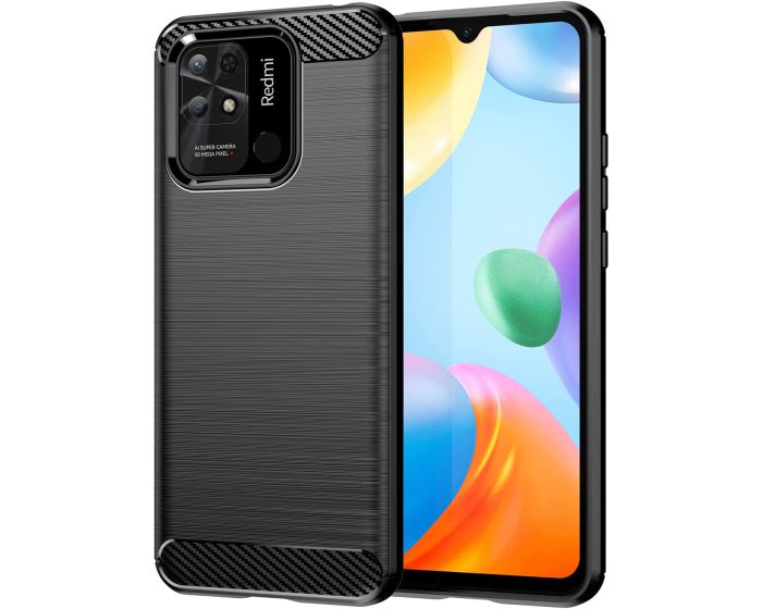 TPU Carbon Rugged Armor Case Ανθεκτική Θήκη Black (Xiaomi Poco C40)