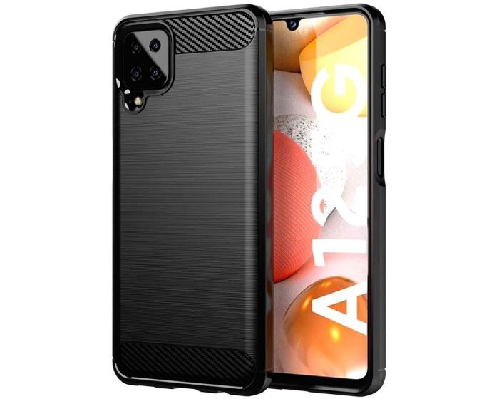 TPU Carbon Rugged Armor Case Ανθεκτική Θήκη Black (Samsung Galaxy A12)