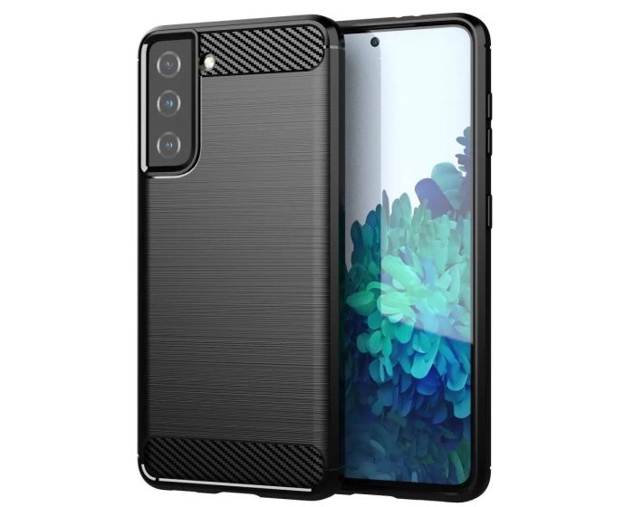 TPU Carbon Rugged Armor Case Ανθεκτική Θήκη Black (Samsung Galaxy S21 Plus 5G)