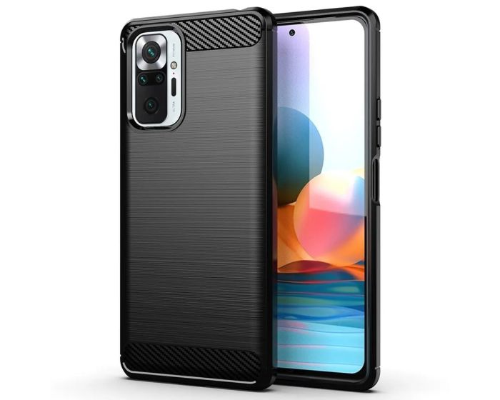 TPU Carbon Rugged Armor Case Ανθεκτική Θήκη Black (Xiaomi Redmi Note 10 / 10S / Poco M5s)
