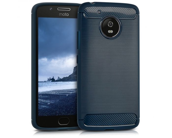 KWmobile Jelly Brushed Carbon Slim Case Θήκη Σιλικόνης (41248.01) Dark Blue (Motorola Moto G5)