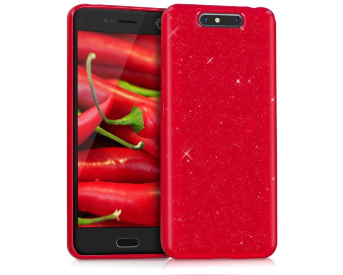 KWmobile TPU Silicone Case (42305.09) Red Glitter (ZTE Blade V8)