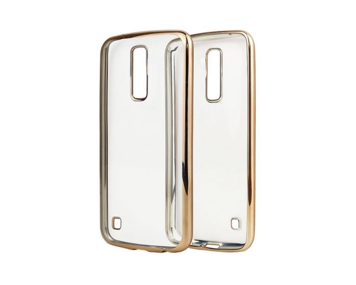Forcell Electro Bumper Silicone Case Slim Fit - Θήκη Σιλικόνης Clear / Gold (LG K10 2017)