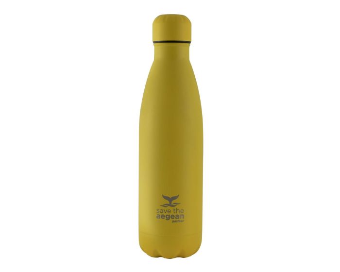 Estia Travel Flask Save The Aegean (01-9007) Stainless Steel Bottle 500ml Θερμός - Burnt Yellow
