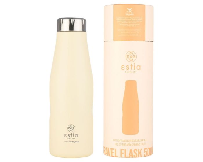 Estia Travel Flask Save The Aegean (01-23430) Stainless Steel Bottle 500ml Θερμός - Lily White