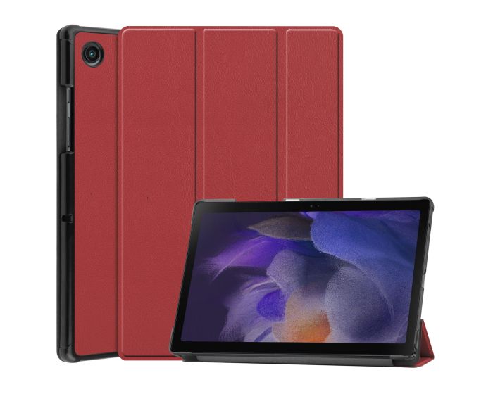 Tri-Fold Book Case με δυνατότητα Stand - Dark Red (Samsung Galaxy Tab A8 10.5)