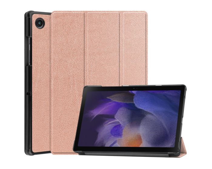 Tri-Fold Book Case με δυνατότητα Stand - Rose Gold (Samsung Galaxy Tab A8 10.5)